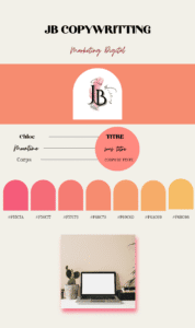 Charte graphique complète pour JB Copywriting - Logo, palette de couleurs et typographies de Julie Borel copywriter