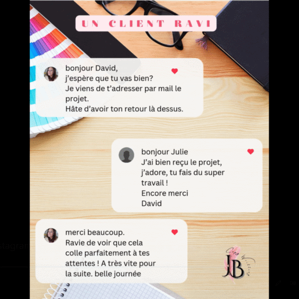 Post Instagram témoignage client pour DAV Auto. Retour positif d’un garagiste indépendant sur le travail de Julie Borel, spécialiste en communication visuelle et copywriting.